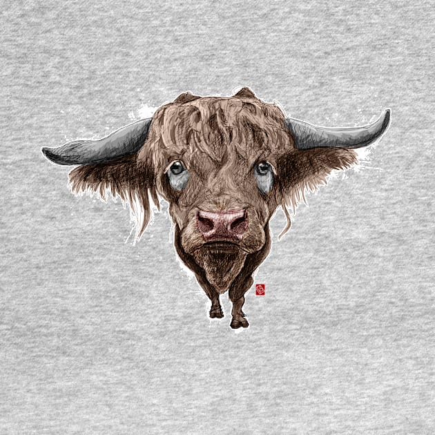 Sketchy Scottish bull by Khasis